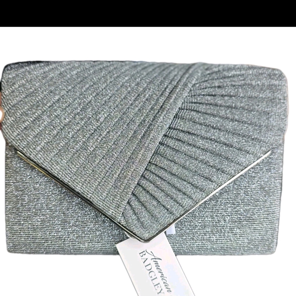 Badgley Mischka Metallic Silver Clutch